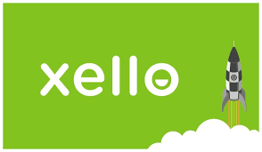Xello Logo with green background and rocket ship graphic